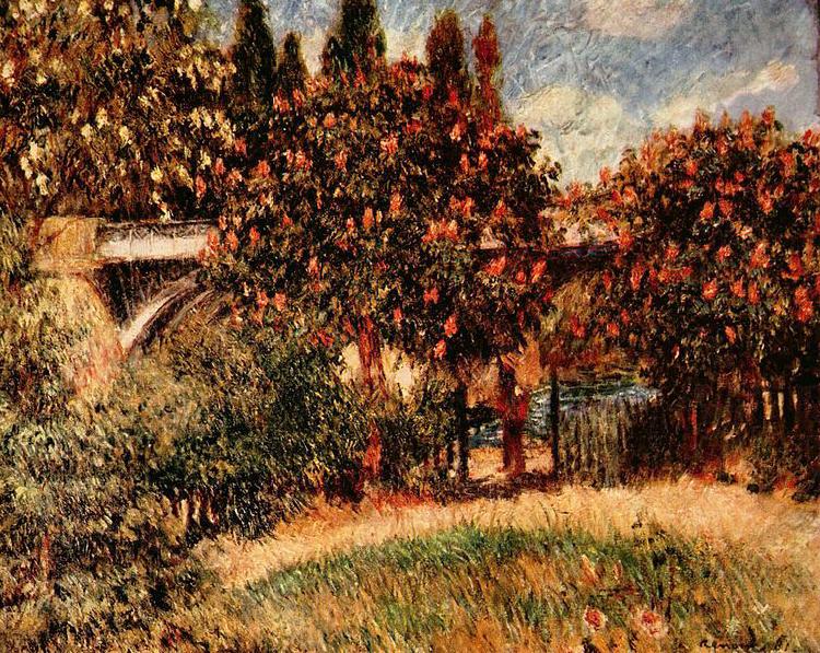 Pierre-Auguste Renoir Eisenbahnbrucke von Chatou oil painting image